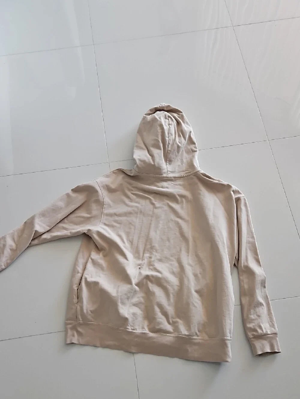 Nike Beige Full-Zip Hooded Sweatshirt